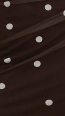 Zariah Mini Dress - Brown / White Polka Dot