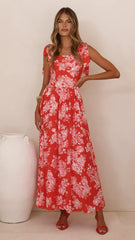 Haisley Maxi Dress - Red Floral