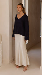 Silas Knit Top - Navy