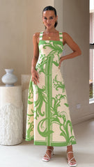 Mandy Maxi Dress - Sage / Cream
