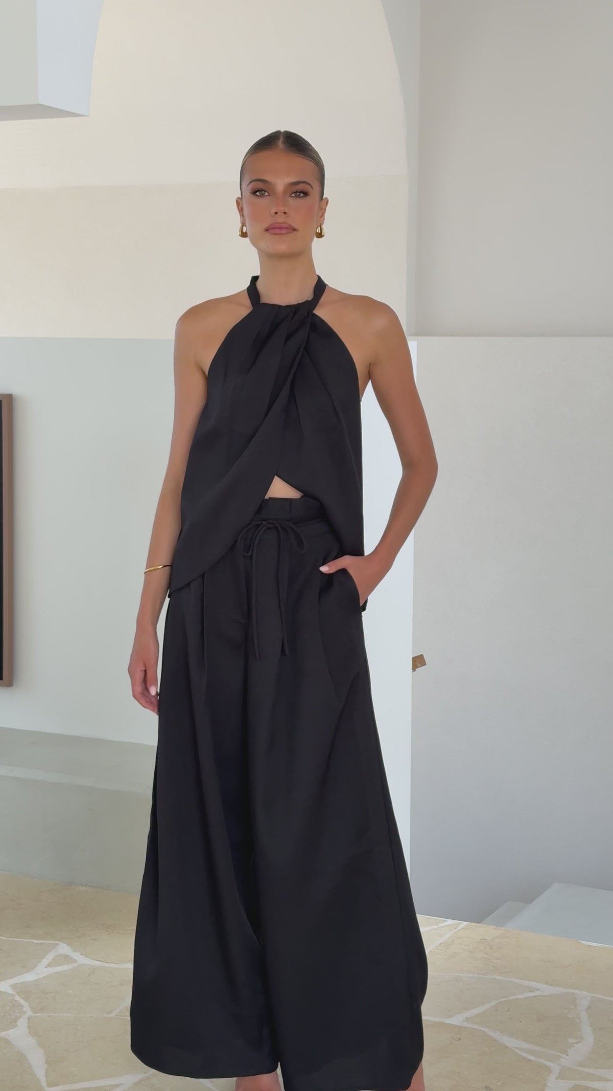 Melinda High Waist Pants - Black