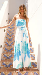 Maisy Strapless Jumpsuit - Blue Teal
