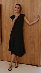 Seona Knit Midi Dress - Black