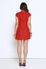 Good Outfit Day Tweed Mini Dress Red
